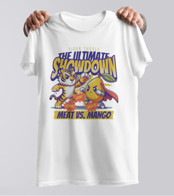 Tiger Tussle The Ultimate Showdown Meat Vs. Mango T-Shirt