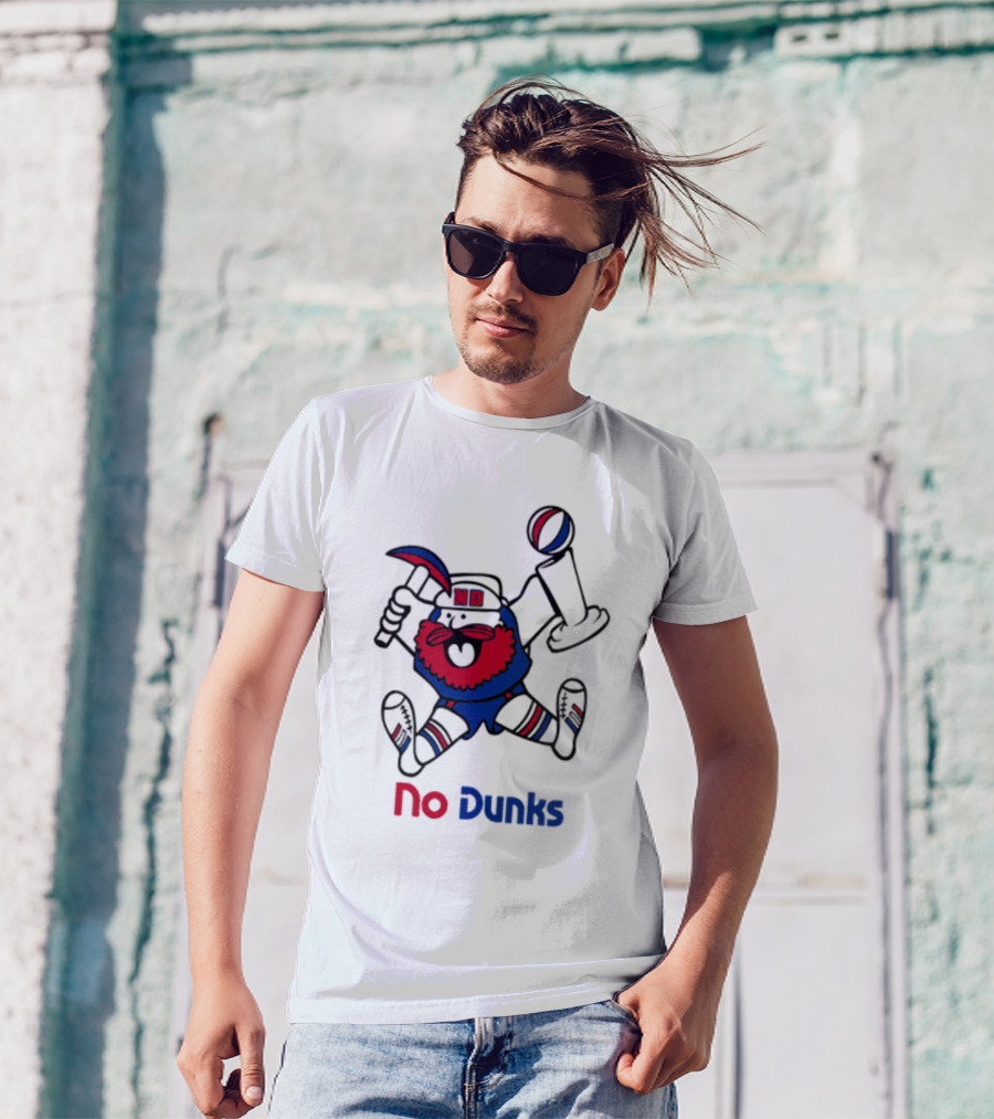 No Dunks Basketball Trophy Character With Hat And Beard T-Shirt