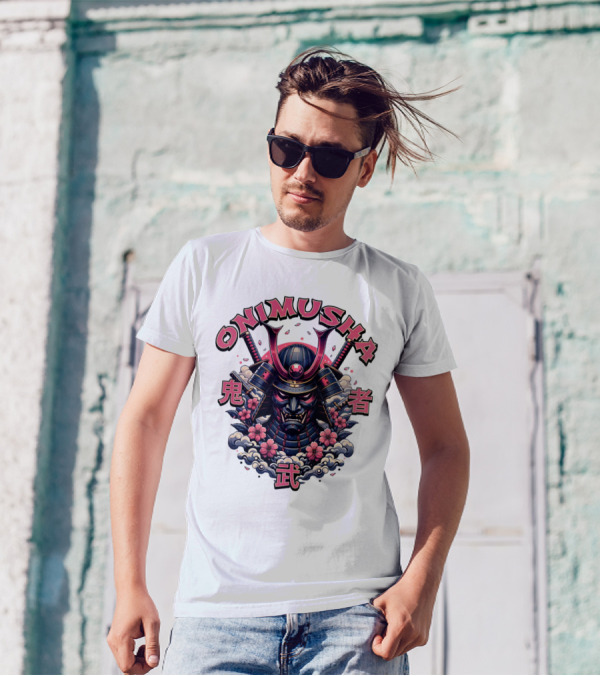 Onimusha Samurai Demon Warrior Flower Clouds T-Shirt