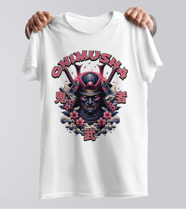 Onimusha Samurai Demon Warrior Flower Clouds T-Shirt