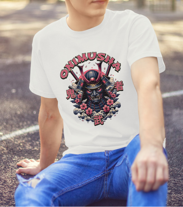 Onimusha Samurai Demon Warrior Flower Clouds T-Shirt