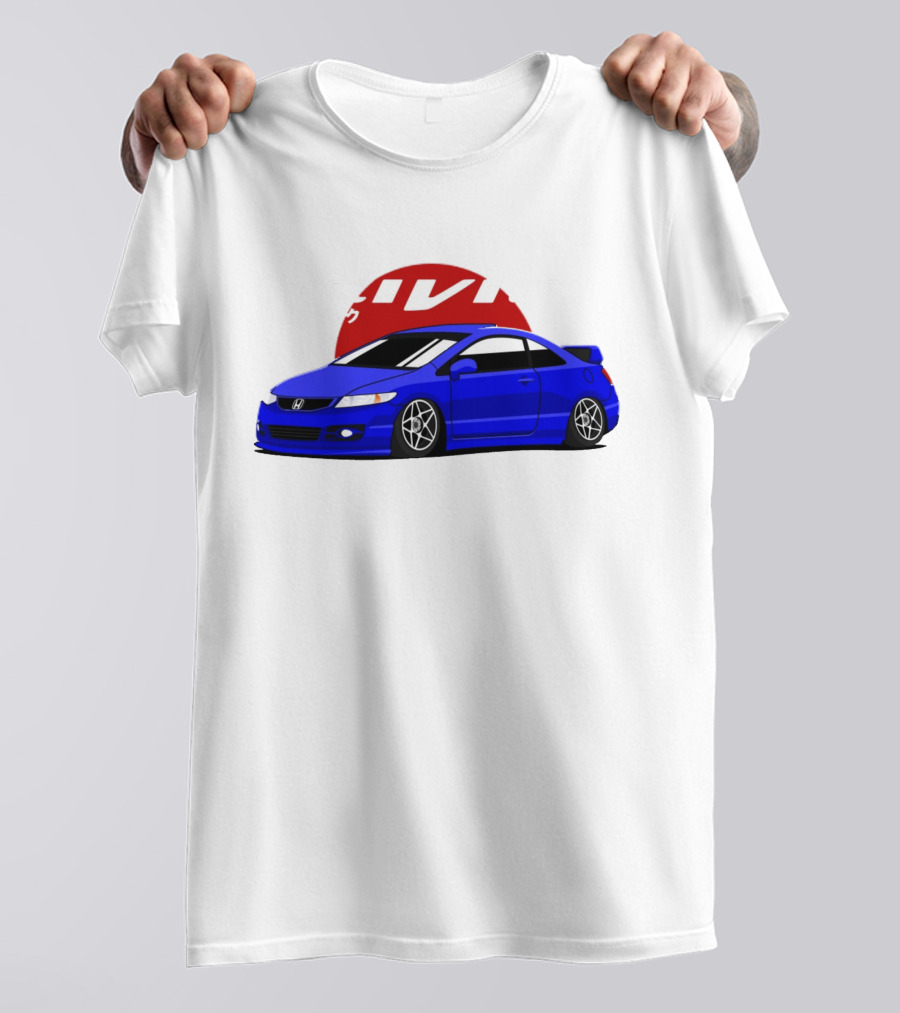 Civic SI JDM Cars Honda Blue Sports Car Japanese T-Shirt