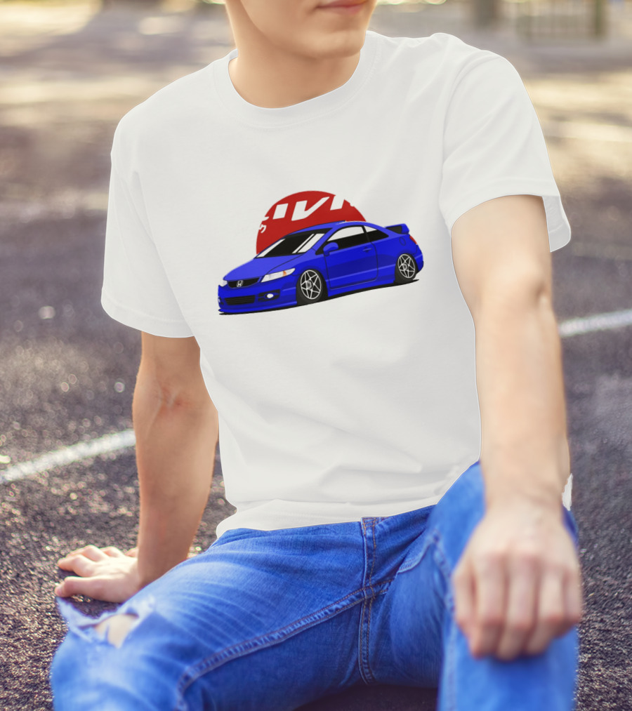 Civic SI JDM Cars Honda Blue Sports Car Japanese T-Shirt