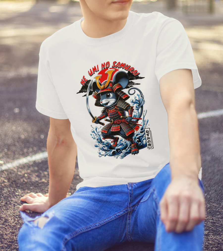 Ne Umi No Samurai Mouse Samurai Cute T-Shirt
