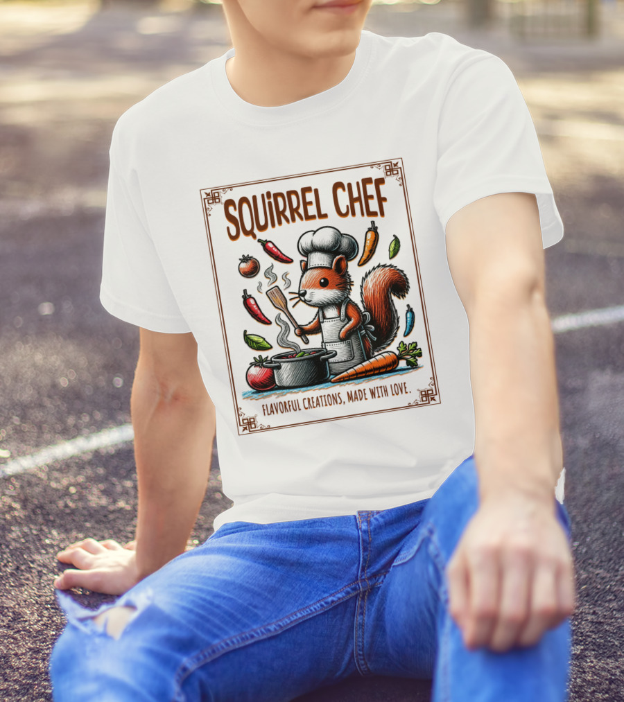 Squirrel Chef Flavorful Creations Made With Love T-Shirt