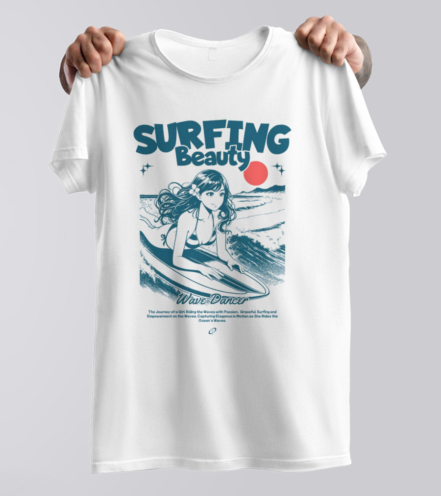 SURFING Beauty Wave Dancer Ocean's Waves Passion Graceful Surfing Empowerment Elegant Motion T-Shirt
