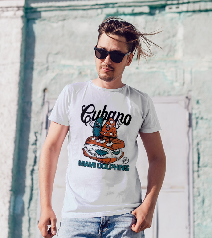 Cubano Miami Dolphins Sandwich Cartoon Characters T-Shirt