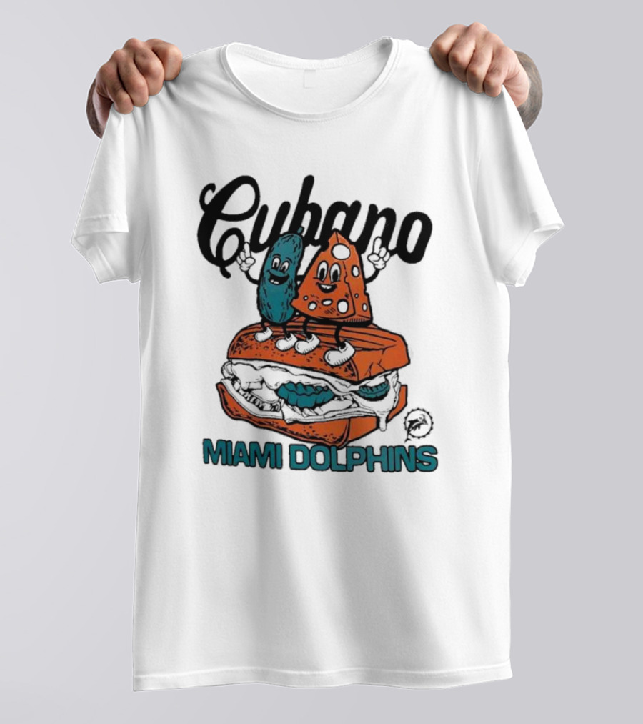 Cubano Miami Dolphins Sandwich Cartoon Characters T-Shirt