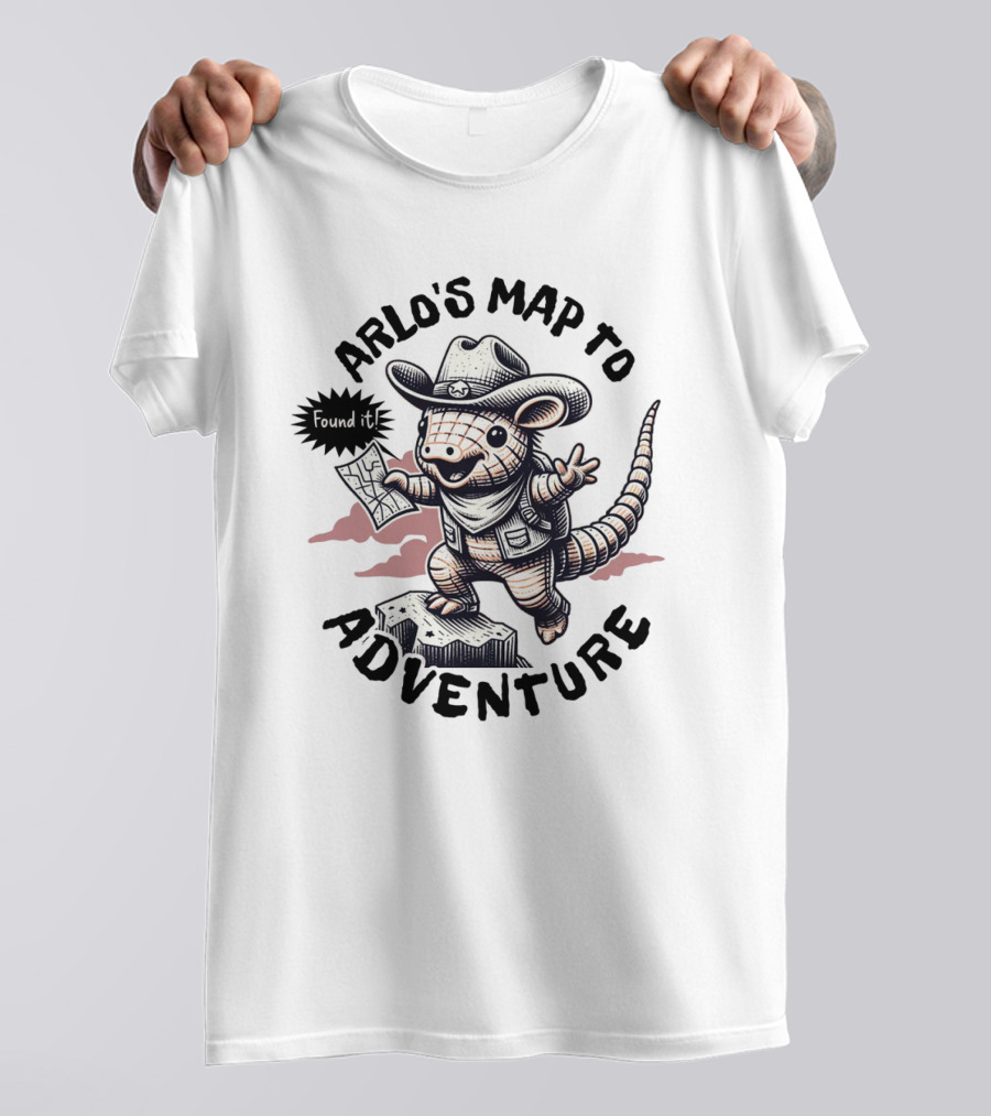 Arlo's Map To Adventure Found It Cowboy Armadillo T-Shirt