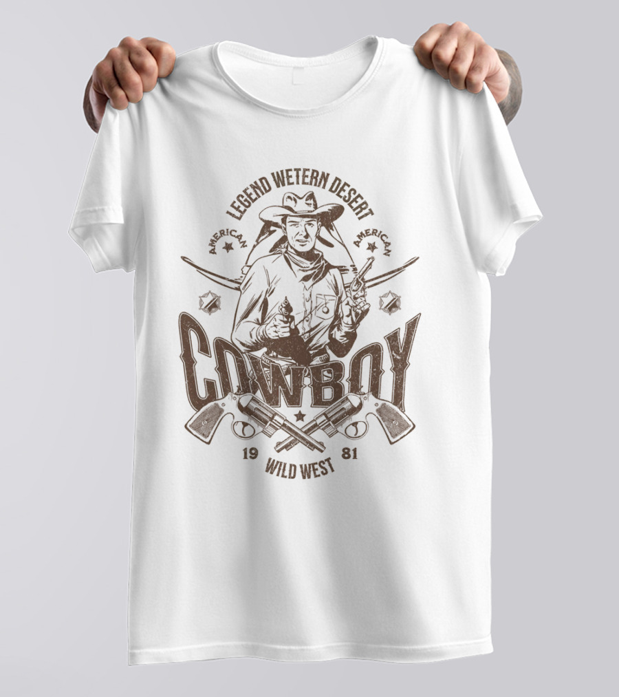Legend Western Desert American Cowboy Wild West 1981 T-Shirt