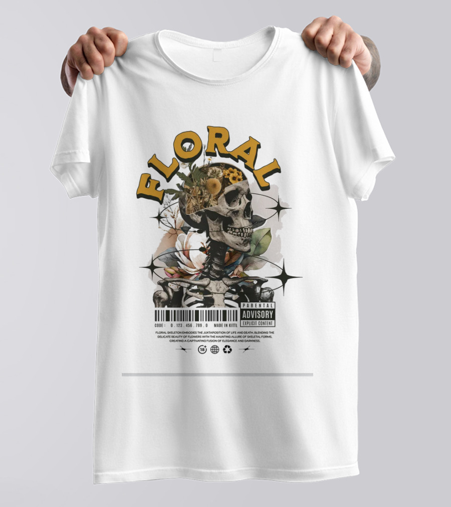 FLORAL ADVISORY SKELETON T-Shirt