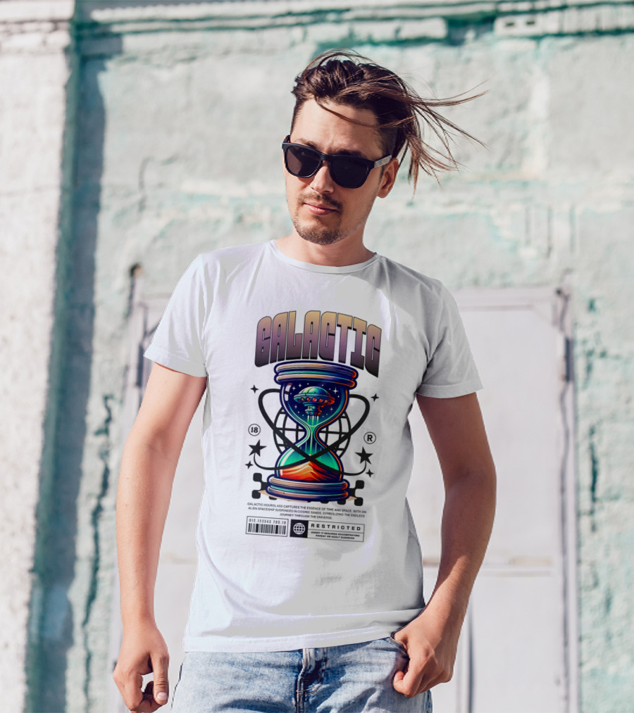 Galactic UFO In Restriction Hourglass T-Shirt
