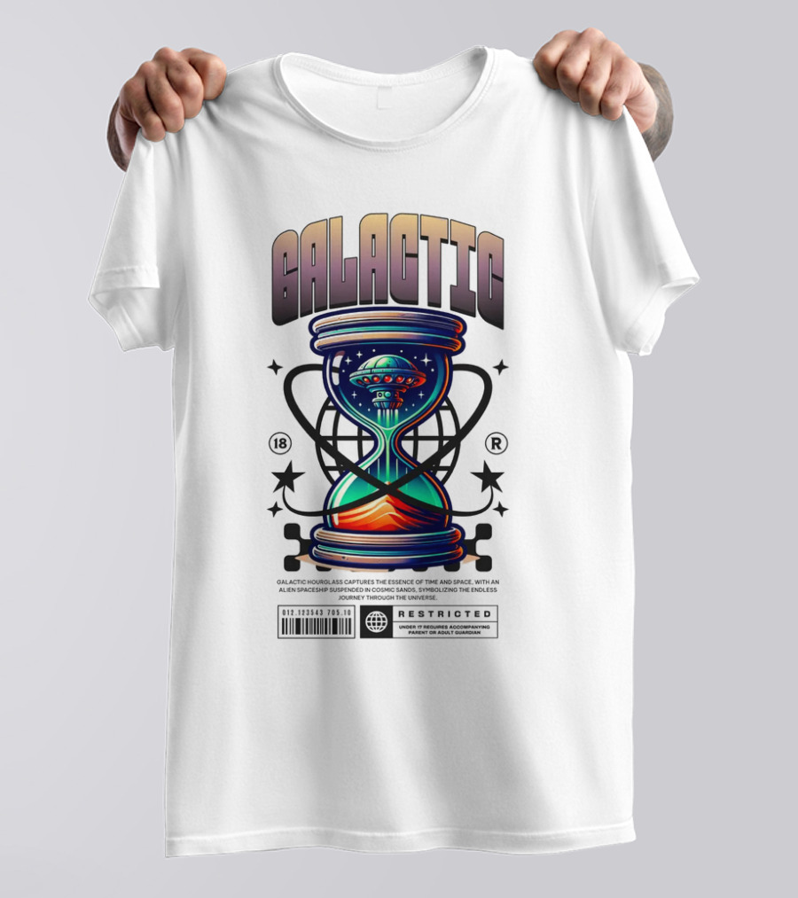 Galactic UFO In Restriction Hourglass T-Shirt