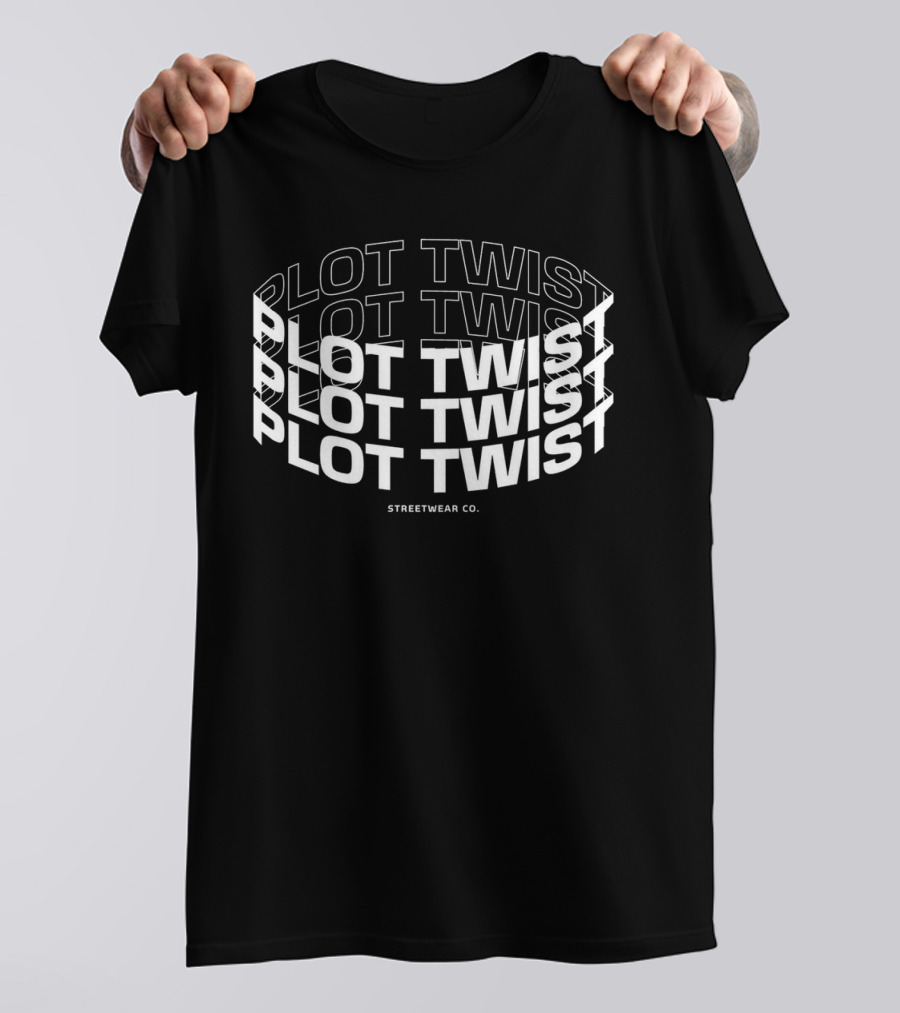 Plot Twist Streetwear Co. Repeated Text T-Shirt