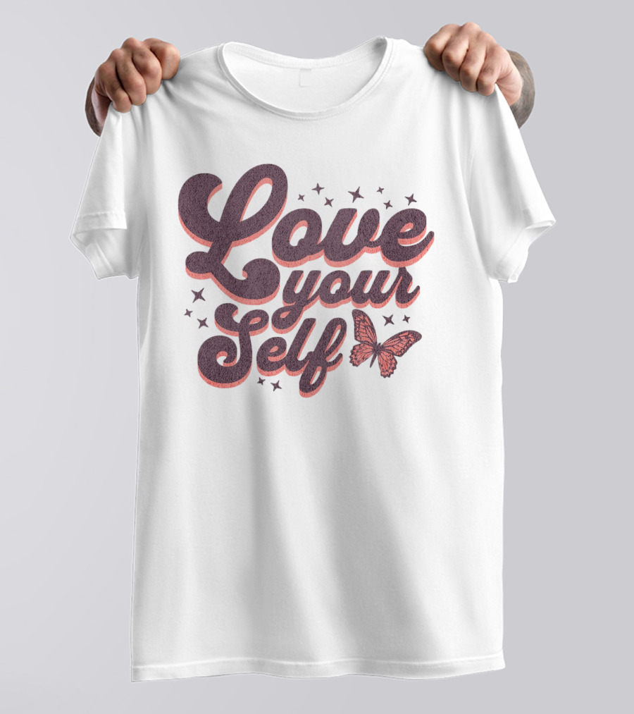 Love Yourself Butterfly With Stars T-Shirt
