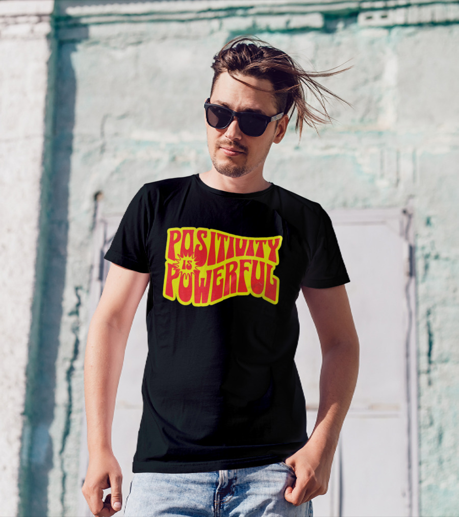Positivity Is Powerful Retro Typography T-Shirt