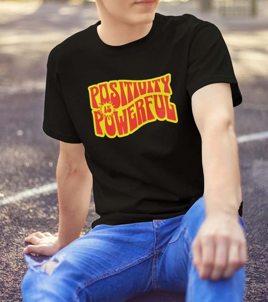Positivity Is Powerful Retro Typography T-Shirt