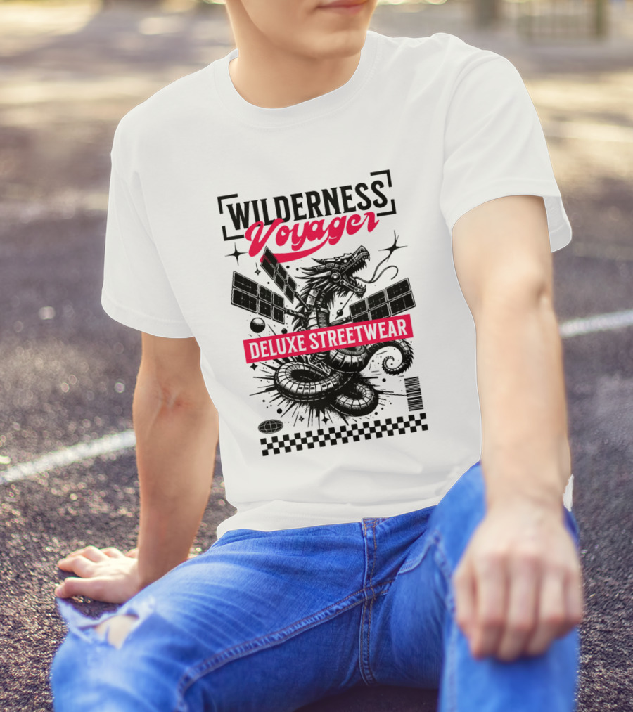 Wilderness Voyager Deluxe Streetwear Dragon Satellite T-Shirt