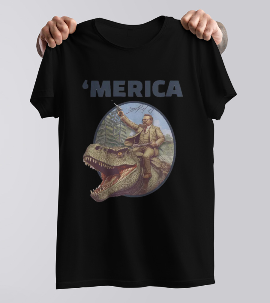 'Merica Dinosaur Rider Macrodosing Tr T-Shirt