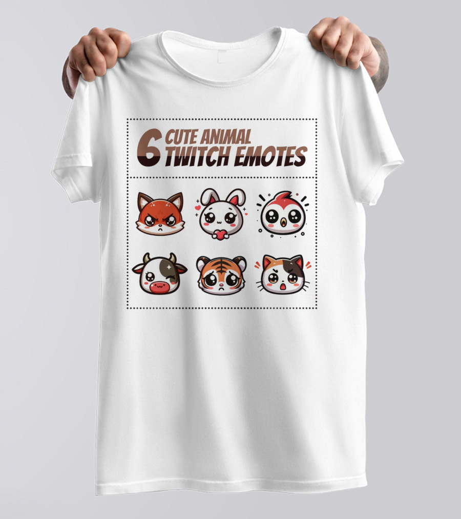 6 Cute Animal Twitch Emotes T-Shirt