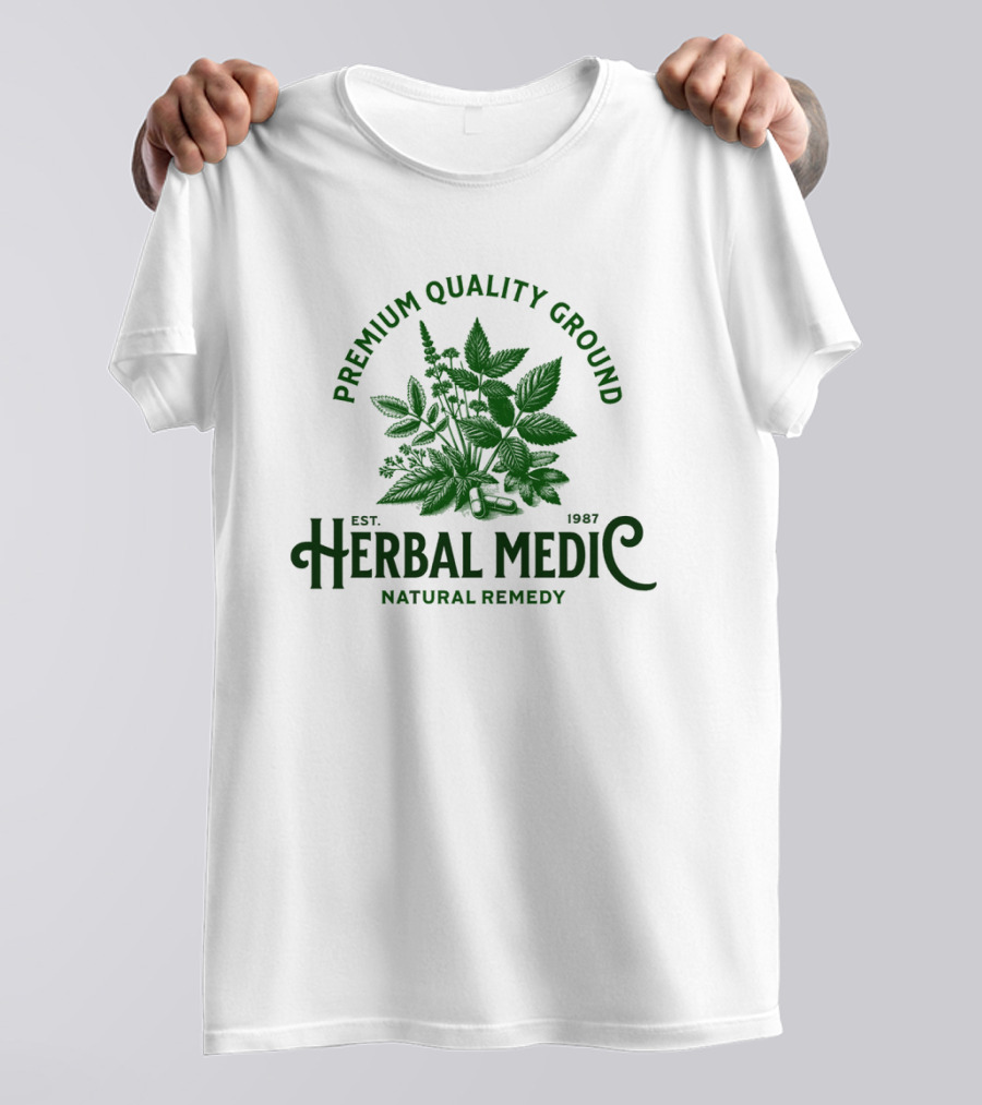Premium Quality Ground Herbal Medic Natural Remedy Est. 1987 T-Shirt