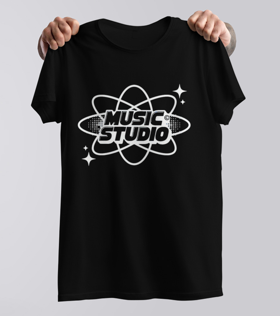 Music Studio Atomic Sound Waves And Stars T-Shirt