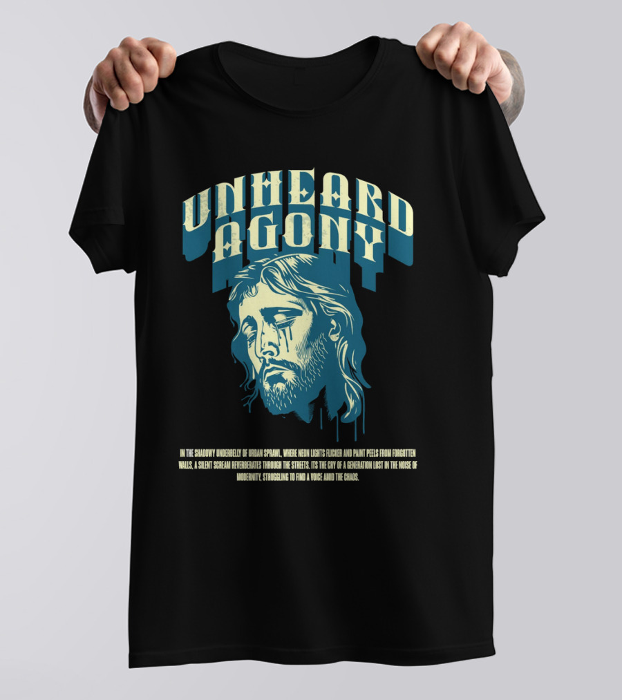 Unheard Agony Neon Lights Silent Scream Struggling Voice Chaos T-Shirt