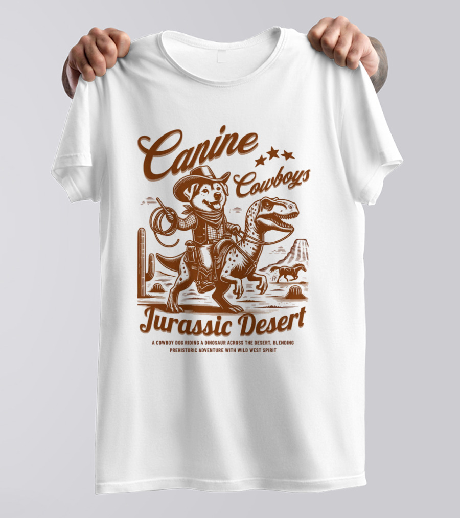 Canine Cowboys Jurassic Desert Adventure With Wild West Spirit T-Shirt