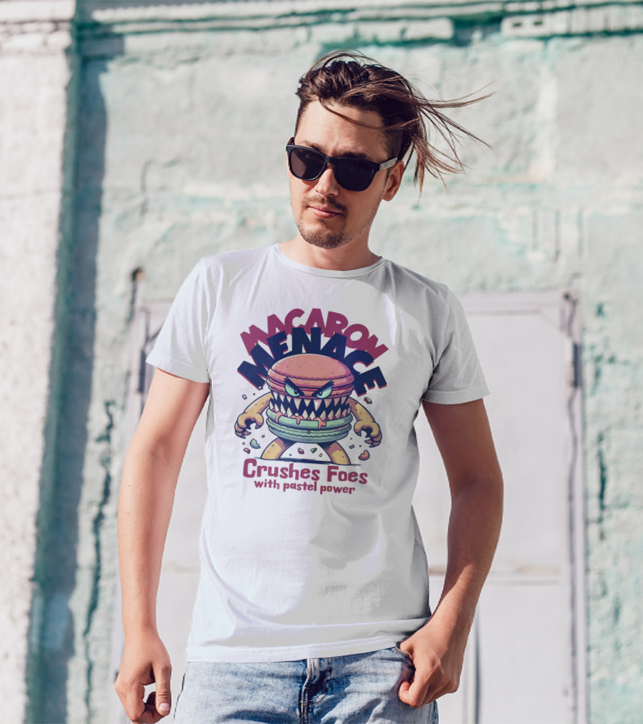 Macaron Menace Crushes Foes With Pastel Power T-Shirt