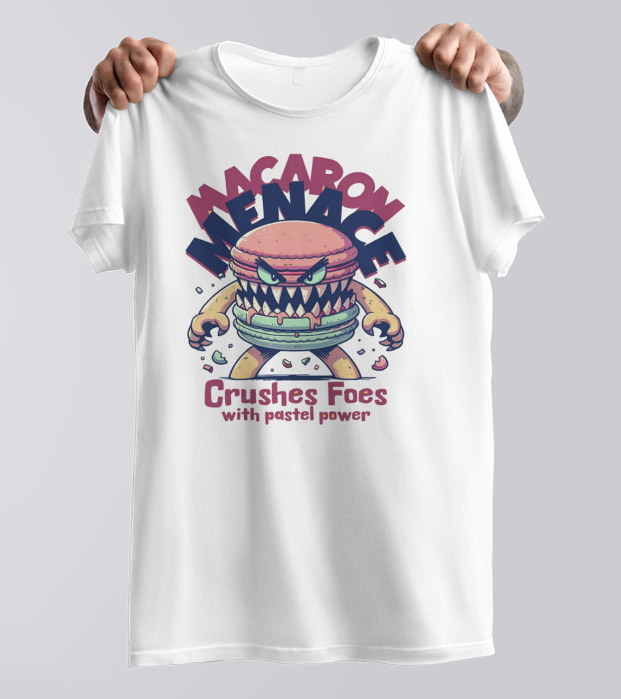Macaron Menace Crushes Foes With Pastel Power T-Shirt