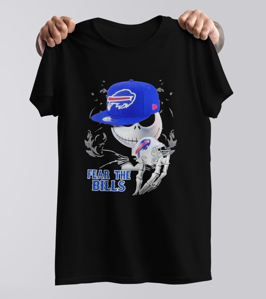 Buffalo Bills Jack Skellington Fear The Bills Halloween NFL Crossover T-Shirt
