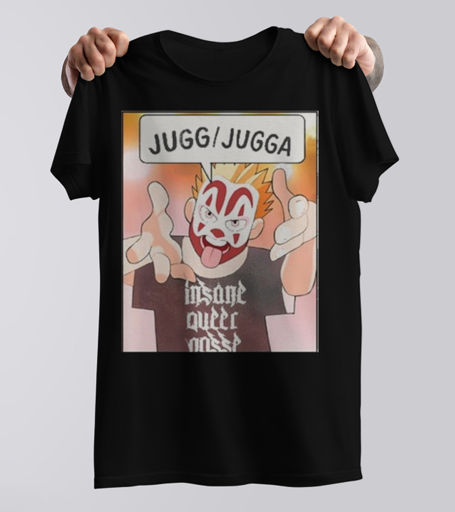 Jugg Jugga Insane Queer Posse Cartoon Character Clown Face T-Shirt