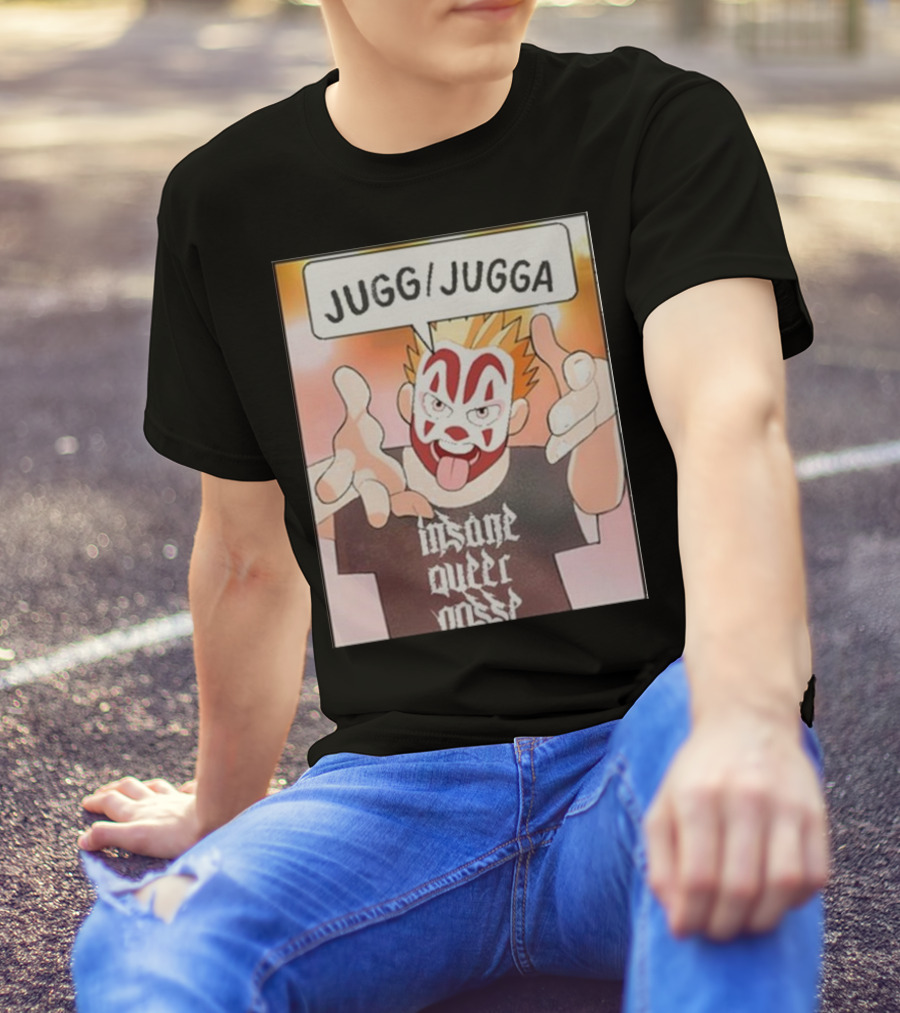 Jugg Jugga Insane Queer Posse Cartoon Character Clown Face T-Shirt