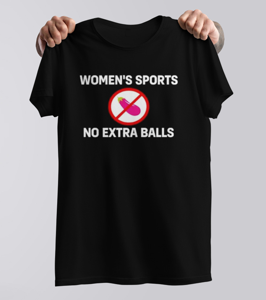 WOMEN'S SPORTS NO EXTRA BALLS Eggplant Icon In Red Circle T-Shirt