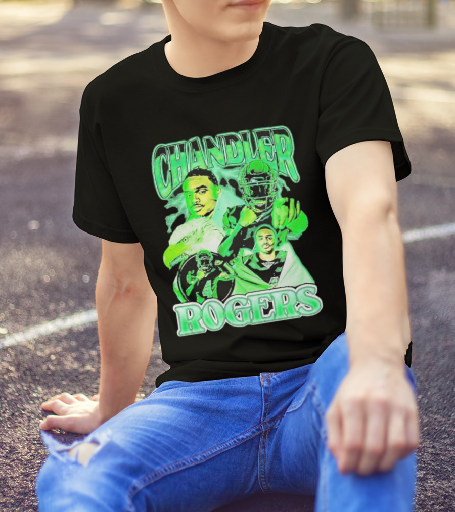 Chandler Rogers Vintage Lightweight Football Eagle Green T-Shirt