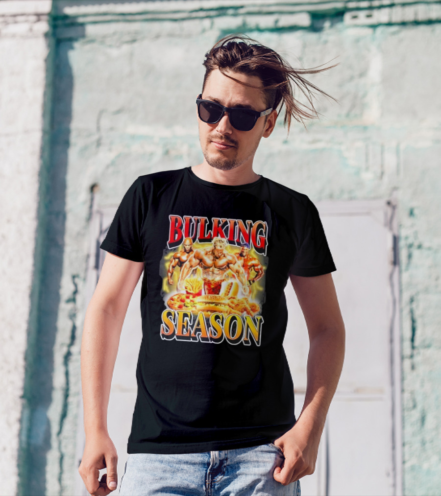 Notsafeforwear Bulking Season Muscular Trio And Feast T-Shirt