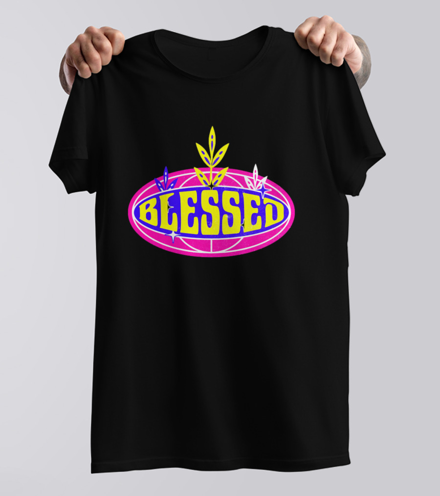Blessed Retro Oval Neon Floral T-Shirt