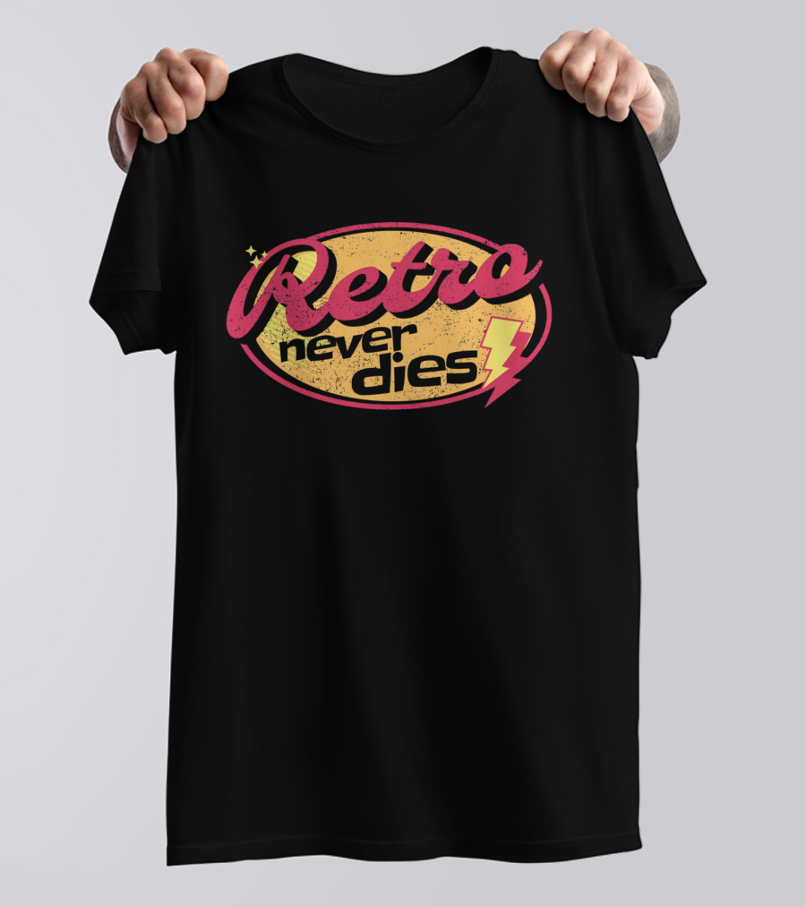 Retro Never Dies Lightning Grunge T-Shirt