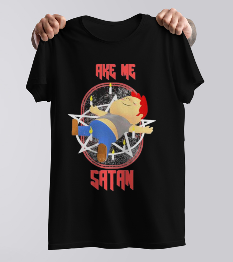 Ake Me Satan Kid Lying On Pentagram With Candles T-Shirt
