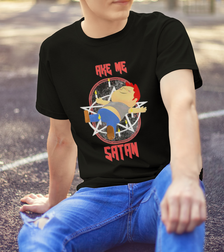 Ake Me Satan Kid Lying On Pentagram With Candles T-Shirt