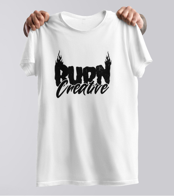 Burn Creative Flame Text T-Shirt