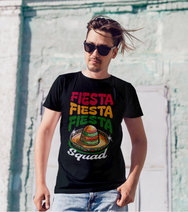 Fiesta Fiesta Fiesta Sombrero Squad Cinco De Mayo T-Shirt