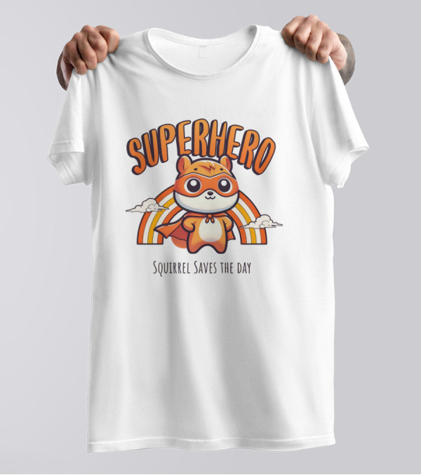 Superhero Squirrel Saves The Day T-Shirt