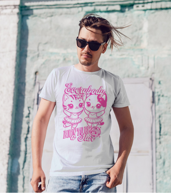 Everybody Born To Be A Star Ballerina Cats T-Shirt