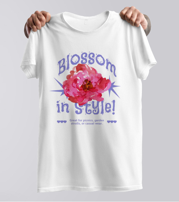 Blossom In Style Great For Picnics Garden Strolls Or Casual Wear T-Shirt