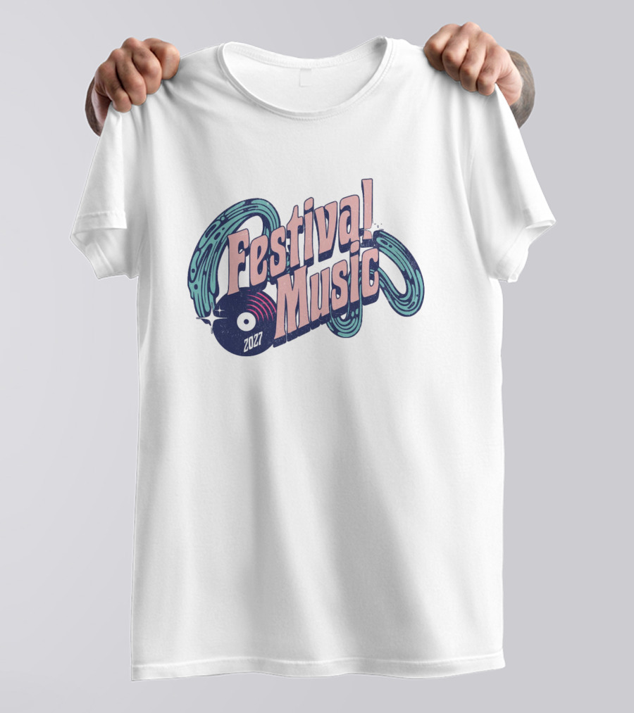 Festival Music 2027 Vintage Record Vibe T-Shirt