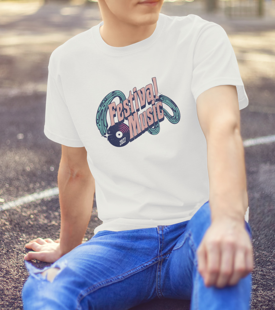 Festival Music 2027 Vintage Record Vibe T-Shirt