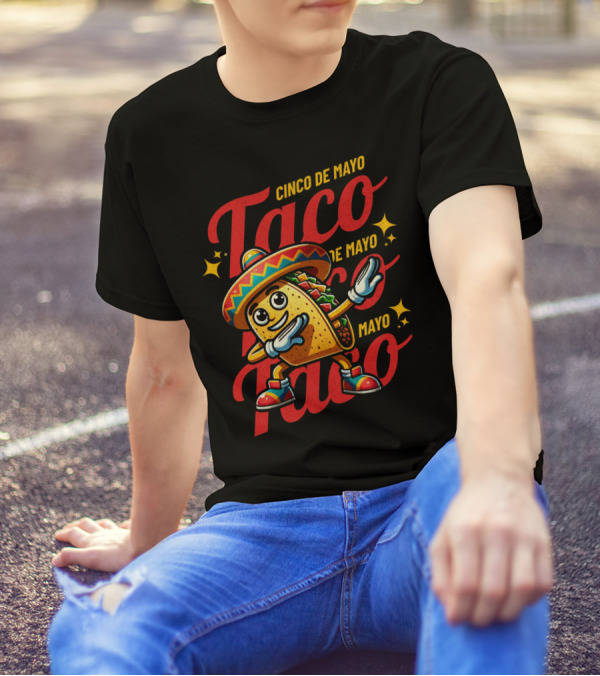 Cinco De Mayo Taco Fest With Sombrero And Stars T-Shirt
