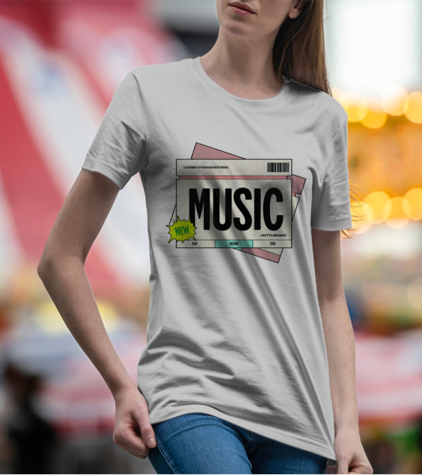 NEW MUSIC LISTENING TO YOUR FAVORITE MUSIC PLAY RECORD STOP KITTLDESIGN T-Shirt