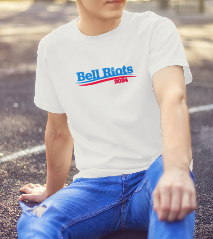Bell Riots 2024 Political Style Propaganda Text T-Shirt